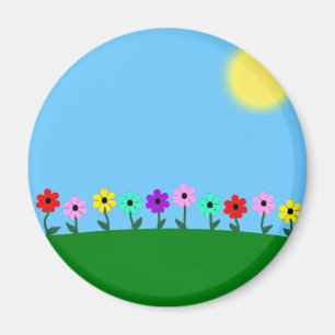 Colourful Daisies Magnet