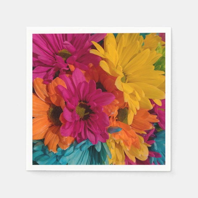 Colourful daisies napkins (Front)