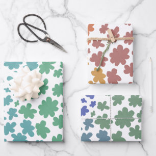 Colourful Daisies Oilpaint Fun Design Wrapping Pap Paper Sheet