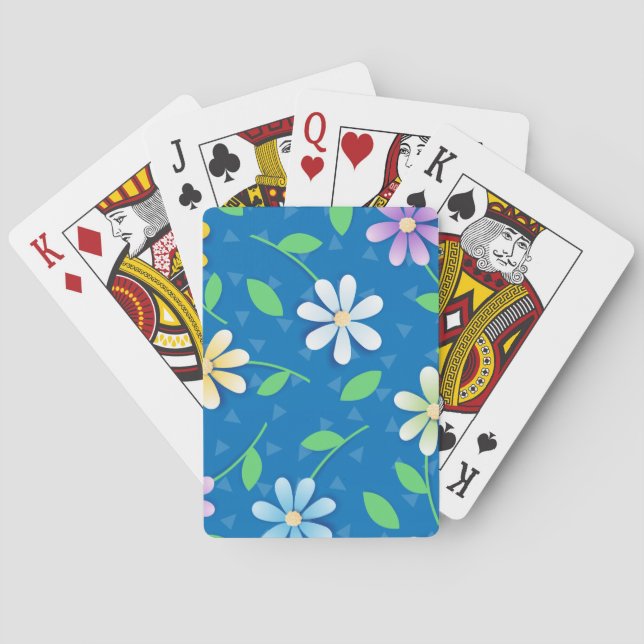 Colourful daisies playing cards (Back)