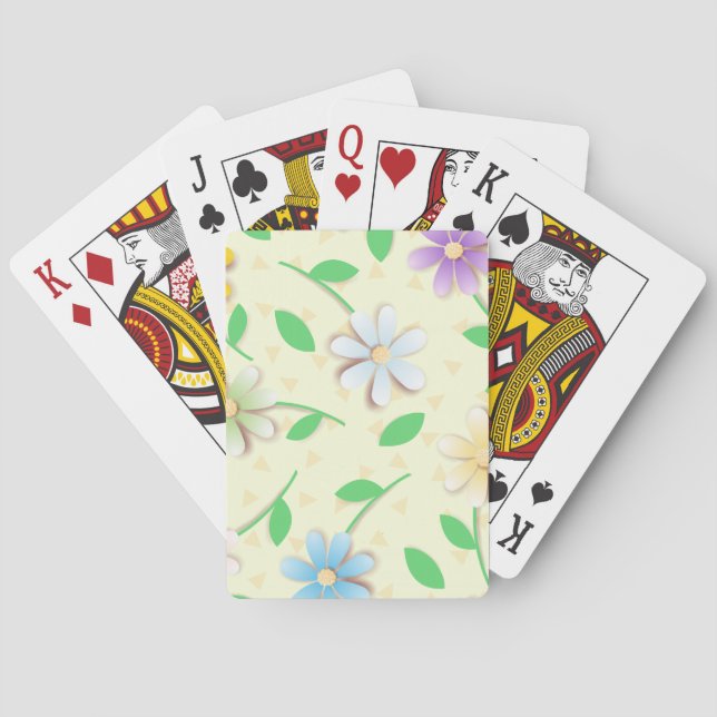 Colourful daisies playing cards (Back)