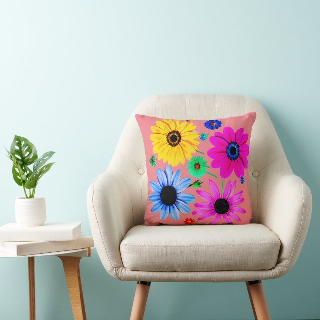 Colourful Daisies Simply Enspired Cushion (Chair)