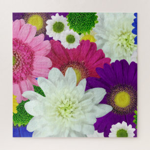 Colourful Daisies, summer blooms, Jigsaw Puzzle