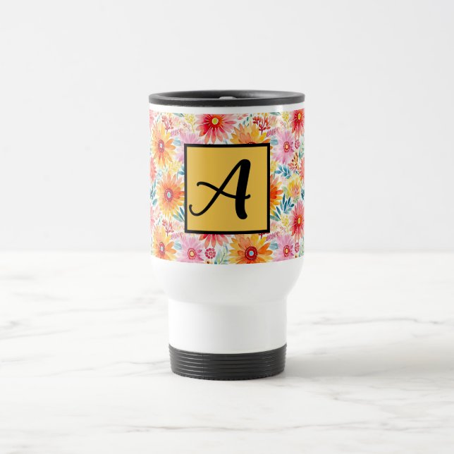 Colourful Daisies Travel Mug (Center)