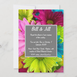 Colourful Daisies Wedding Invitation