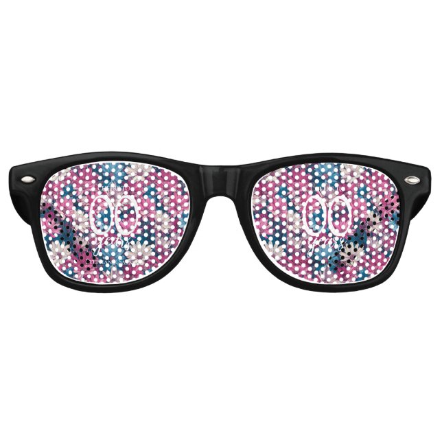 Colourful Daisy 60Th Birthday Celebration Retro Sunglasses (Front)