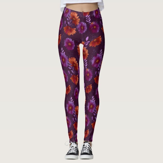 Colourful Daisy Accent Clothes  Cardio Leggings (Front)