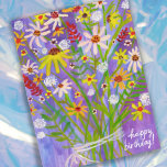 Colourful Daisy Bouquet Happy Birthday Postcard<br><div class="desc">Customise this card with your own text on the back! Check my shop for more!</div>