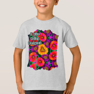 Colourful Daisy Bouquet Pattern T-Shirt
