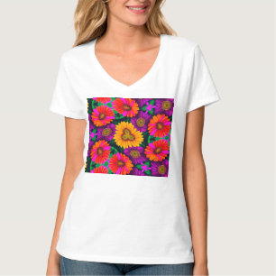 Colourful Daisy Bouquet Pattern T-Shirt