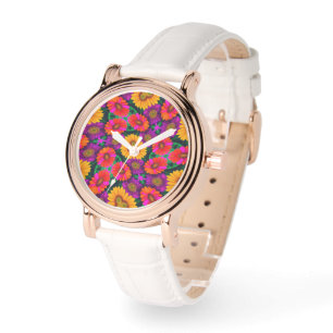 Colourful Daisy Bouquet Pattern Watch