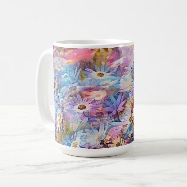 Colourful Daisy Daisies Garden Art Mug Cup (Front Left)