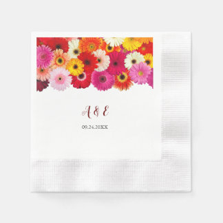 Colourful Daisy Florals Wedding Napkins