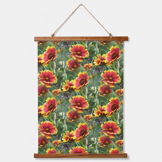 Colourful Daisy Flowers Nature Pattern   Hanging Tapestry (Front)