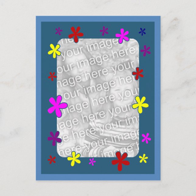 Colourful Daisy Flowers Photo Postcard (Front)