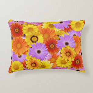 Colourful Daisy Garden - Bright Floral Decor Decorative Cushion