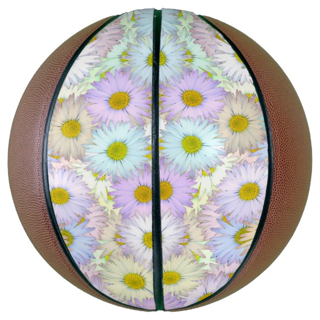Colourful daisy pattern - pastel basketball (Vertical)