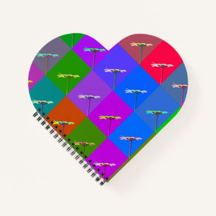 Colourful Daisy Squares, Abstract Notebook