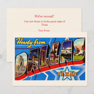 Colourful Dallas Texas Moving Announcement