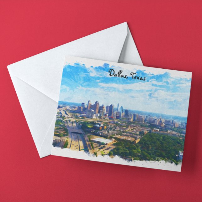 Colourful Dallas Texas Panorama City View Postcard (dallas texas america travel postcard)