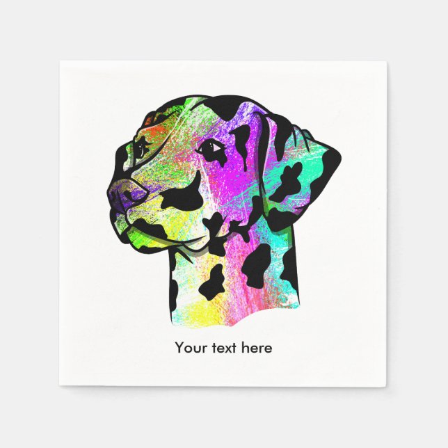 Colourful Dalmatian Napkin (Front)