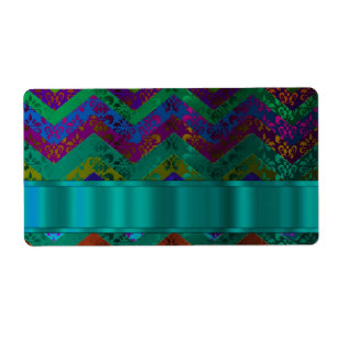 Colourful damask chevron