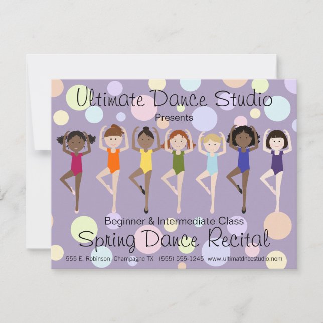 Colourful Dance Recital Invitation (Front)