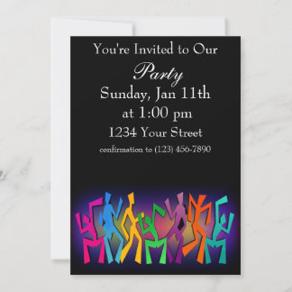 Colourful dancers invitation