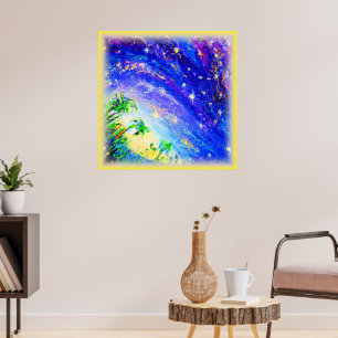 Colourful Dancing Jungle in The Sky. Buy Now Poster