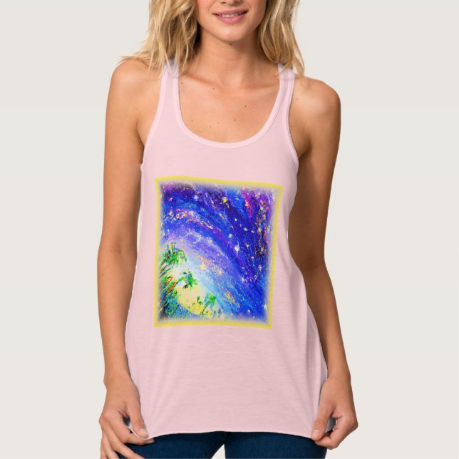 Colourful Dancing Jungle in The Sky. Buy Now Singlet (Front)