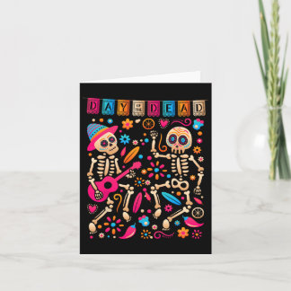 Colourful Dancing Mexican Skeletons - Cute Day Of  Card