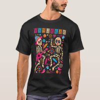 Colourful Dancing Mexican Skeletons  Cute Day Of T