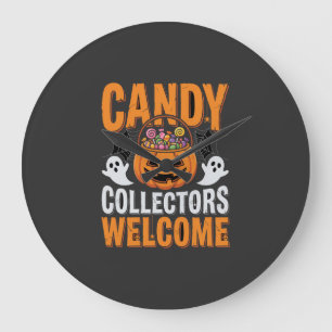 Colourful Dancing Skeletons Halloween Party Large Clock