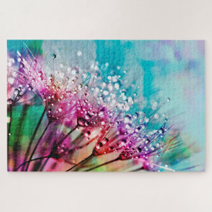 Colourful Dandelion Unique Floral Photo  Jigsaw Puzzle