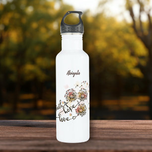 Colourful Dandelions Christian Faith Hope Love 710 Ml Water Bottle
