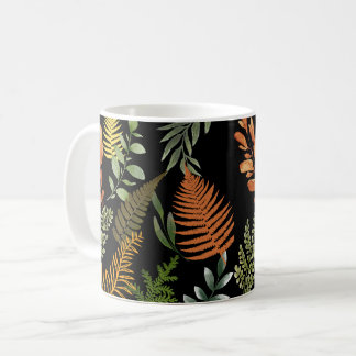 Colourful Dark Fern Botanical Foliage Floral  Coffee Mug