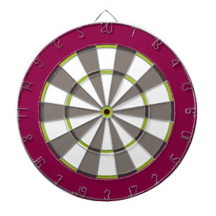 Colourful Dart Board in Maroon Green Grey