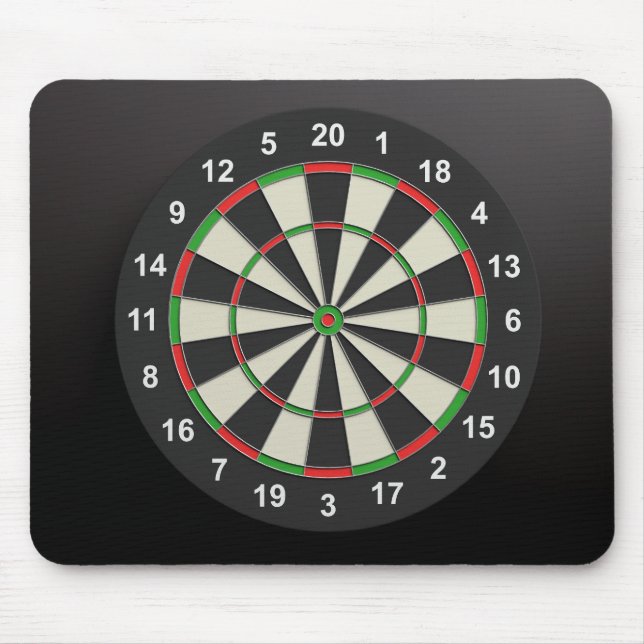 Colourful darts board on black background mouse pad (Front)