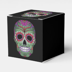 Colourful Day of the Dead Grunge Sugar Skull Favour Box