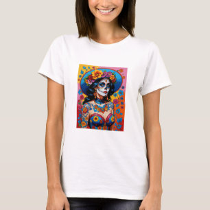 Colourful Day of the Dead Sugar Skull Art Tee