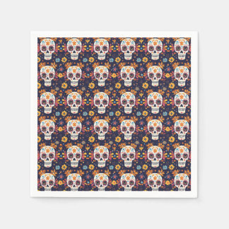 Colourful day of the dead sugar skull seamless pat napkin