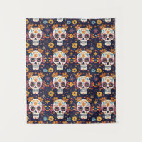 Colourful day of the dead sugar skull seamless pat