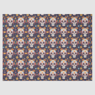 Colourful day of the dead sugar skull seamless pat tissue paper