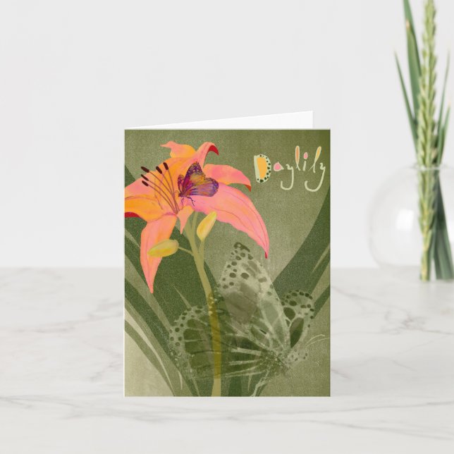 Colourful Daylily BLANK Greeting Card (Front)