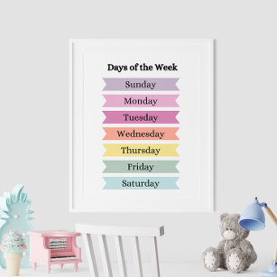 Colourful Days of the Week Educational Poster