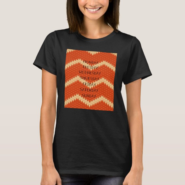 Colourful Days of the Week Pattern T-Shirt (Front)