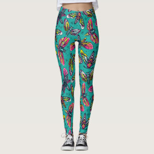 Colourful Death Moths Leggings
