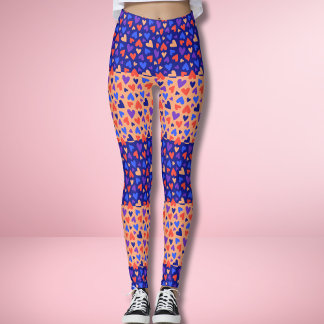 Colourful Decora Heart Patchwork Kawaii Harajuku Leggings