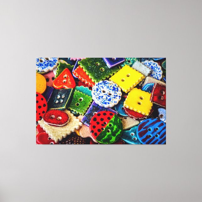 Colourful Decorative Buttons Canvas Print (Front)