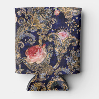 Colourful Decorative Flowers Batik Can Cooler